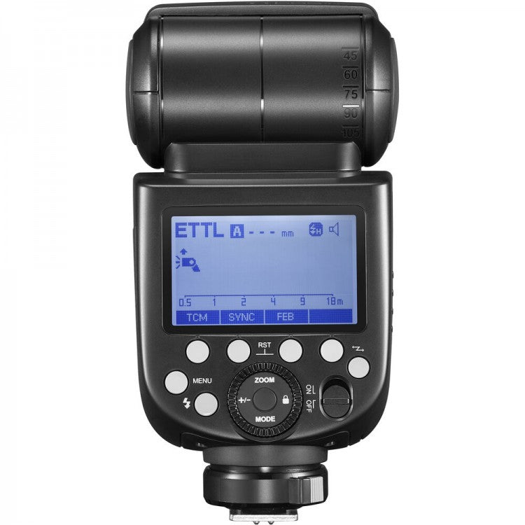 Godox TT685C II Blitzgerät – Leitzahl 60, 20–200 mm, TTL – für Fujifilm – Schwarz