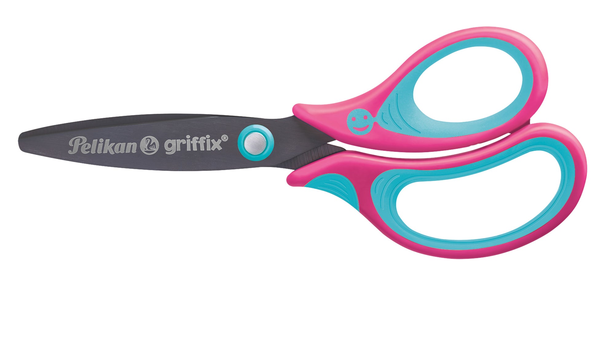 Pelikan Griffix Kinderschere, für Rechtshänder – Metall, Titannitrid-beschichtet, ergonomischer Griff, Pink