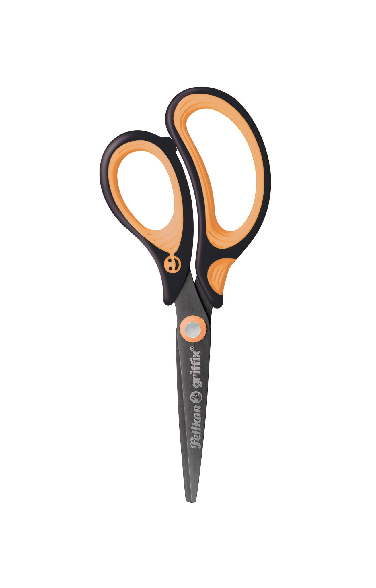 Pelikan Griffix Kinderschere – ergonomischer Griff, Namensschild, Schwarz/Orange