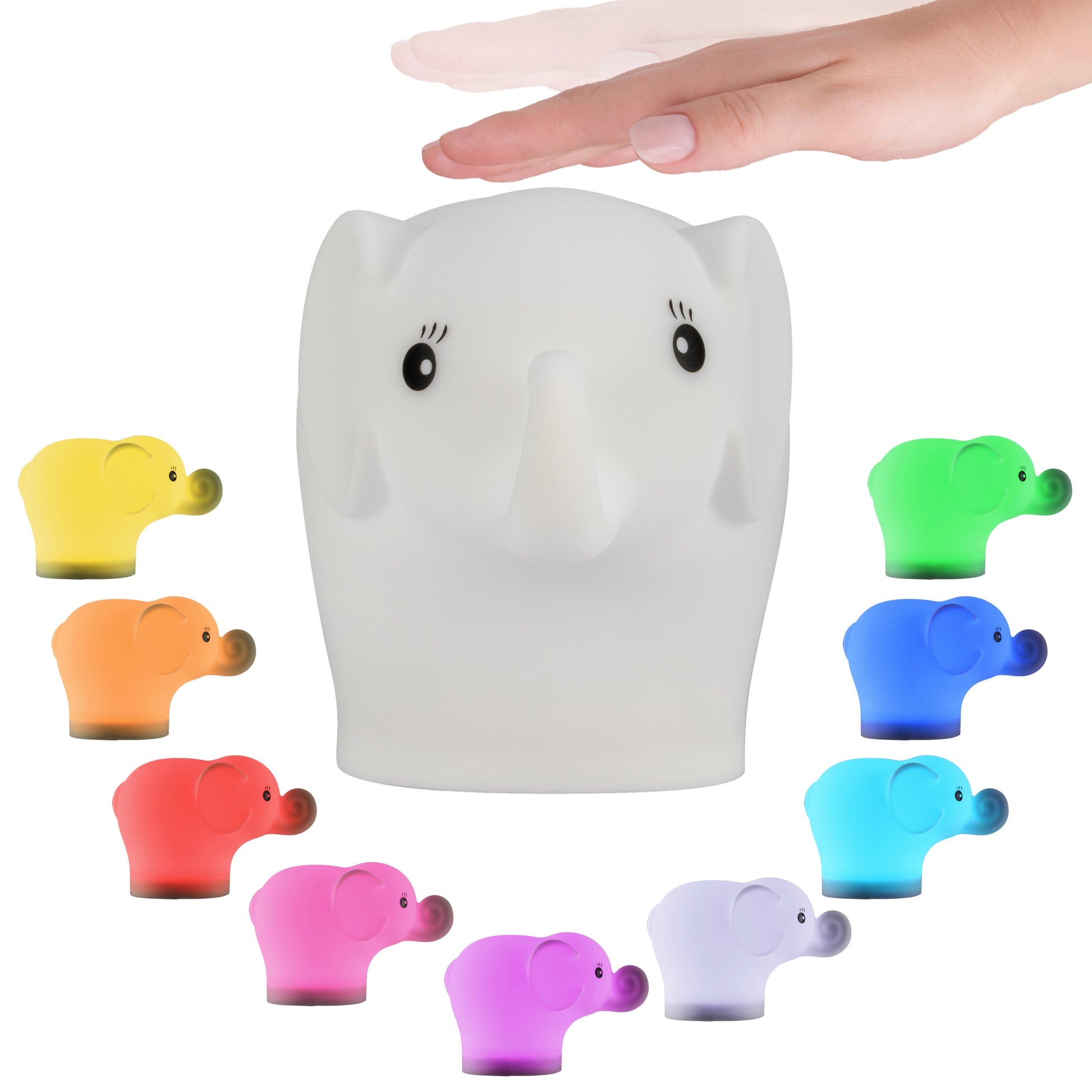 Pauleen Nachtlicht Night Elephant – 40 lm, mehrfarbig, Akku 24 h, IP20 – Weiss