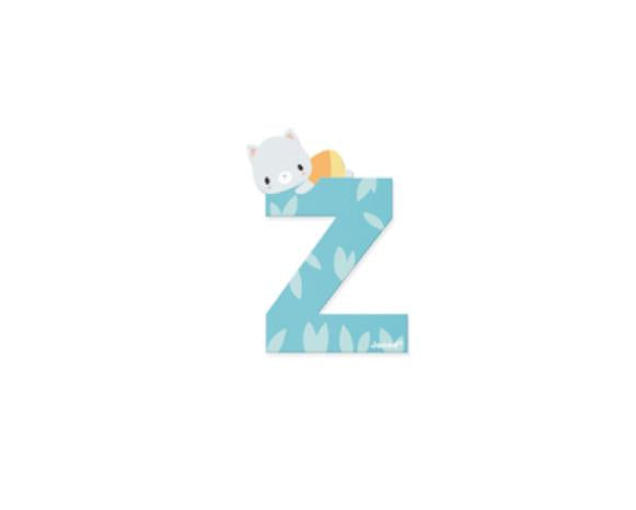 JANOD Pure Buchstabe Z – 6,6 × 9,3 × 0,7 cm – MDF, hellblau