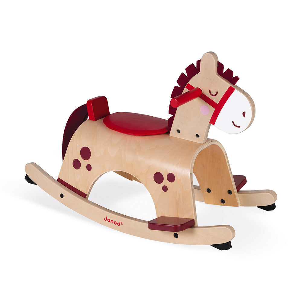 JANOD Schaukelpferd Pony – max. 17 kg – 62 × 43,5 × 33,5 cm – 1 Stück – ab 1 J. – Holz – holzfarben – FSC