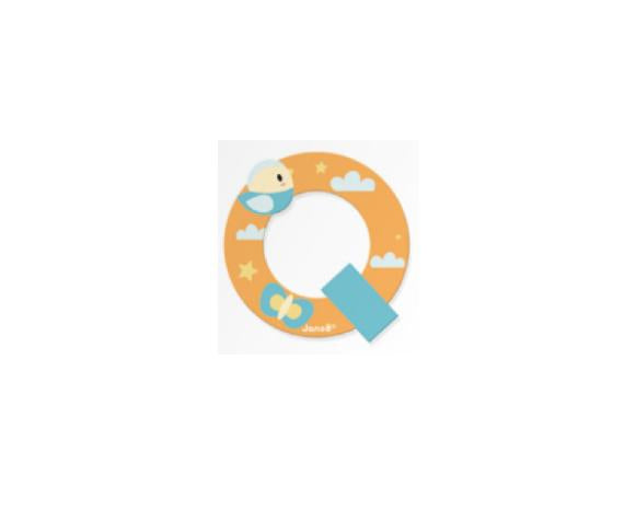 JANOD Buchstabe Q – 7,3 × 7,5 × 0,7 cm – MDF, mehrfarbig