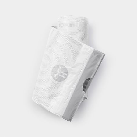 Brabantia Kehrichtsack für PerfectFit H – 60 l, mit Zugband, PE, weiss, 40 Stk