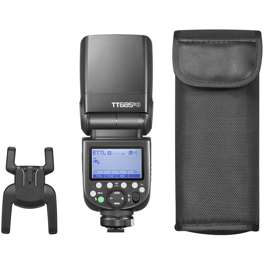 Godox TT685C II Blitzgerät – Leitzahl 60, 20–200 mm, 4× AA – für Canon – Schwarz