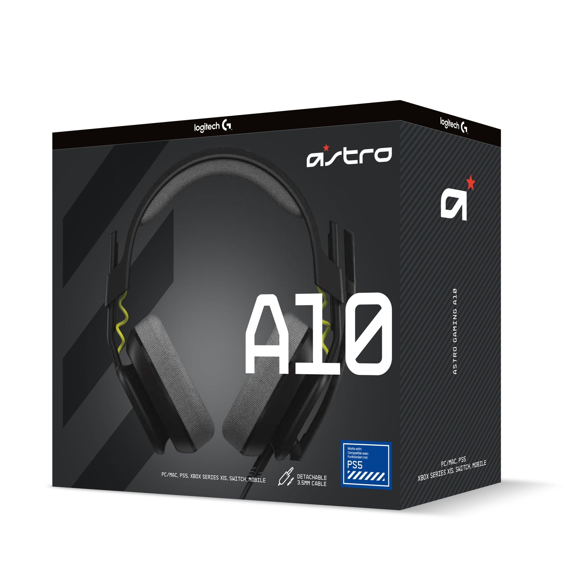 ASTRO Gaming A10 Gaming-Headset – Over-Ear, Stereo, Kabelgebunden, 3,5 mm Klinke, Schwarz