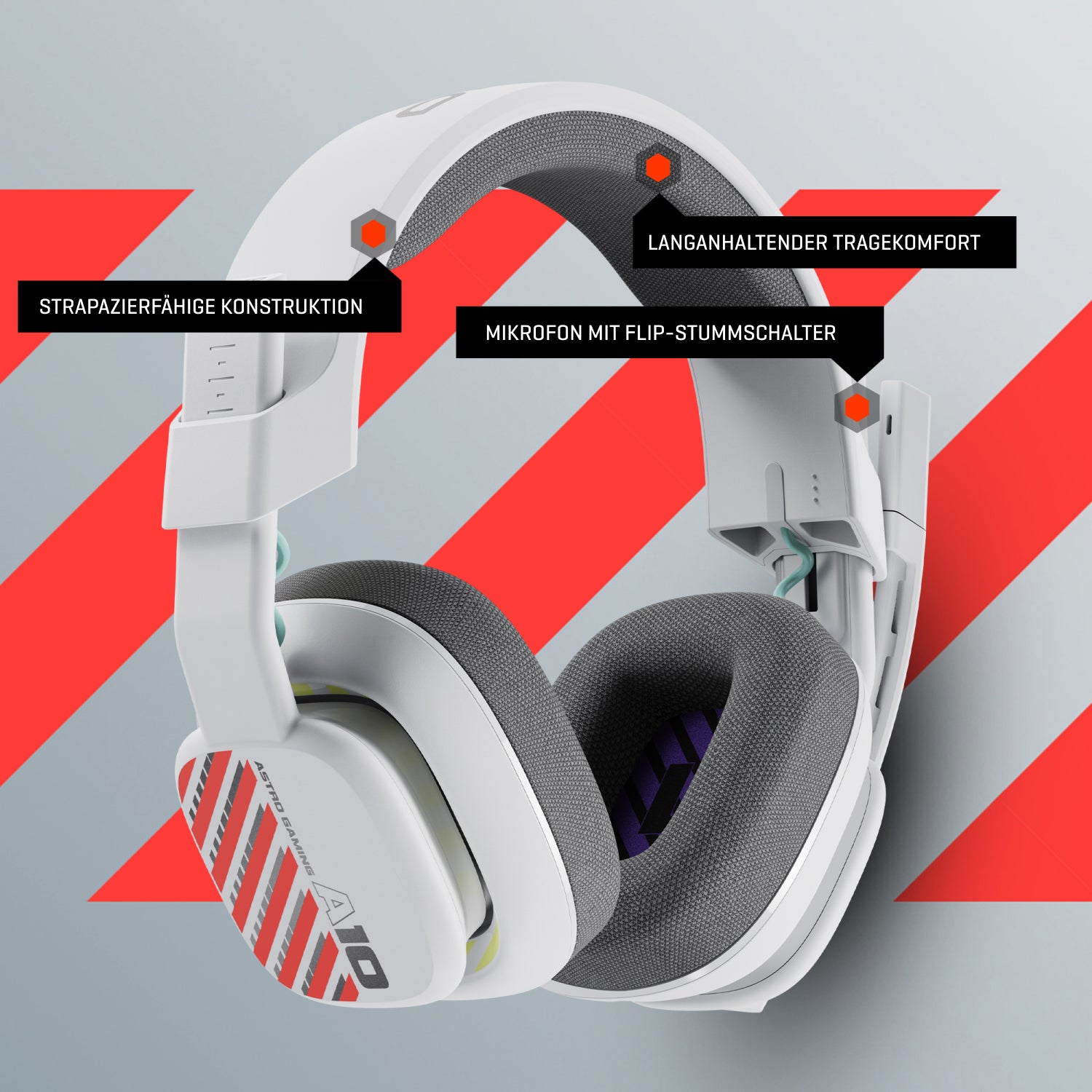 ASTRO Gaming A10 Headset – Kabelgebunden, Weiss