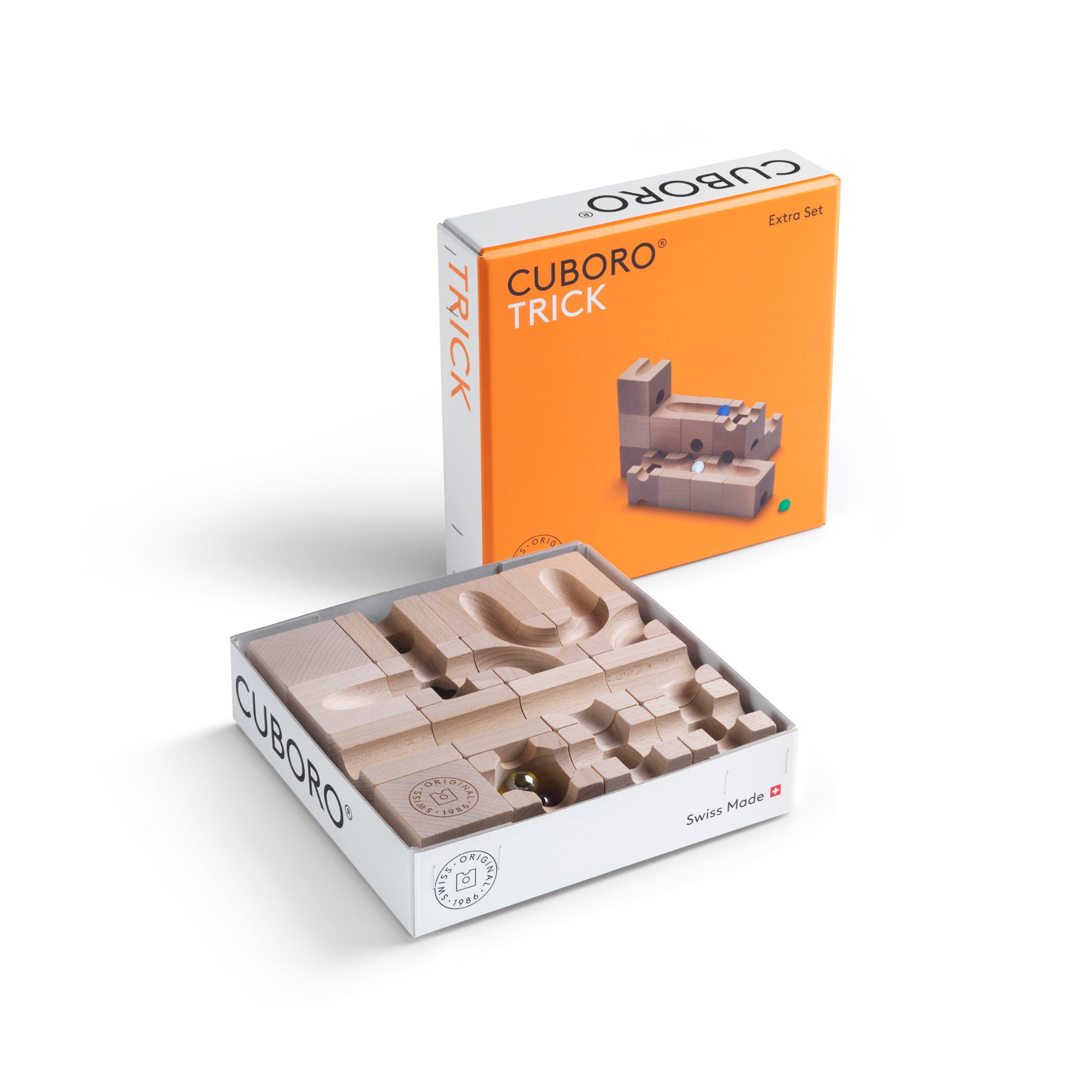 Cuboro Trick Murmelbahn – 21-teilig – ab 8 Jahren – Buche