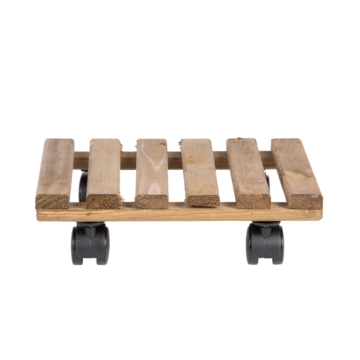 Esschert Design Blumenkübeluntersetzer – Kiefernholz – Braun – mit 4 Schwenkrollen – 291 × 80 × 291 mm