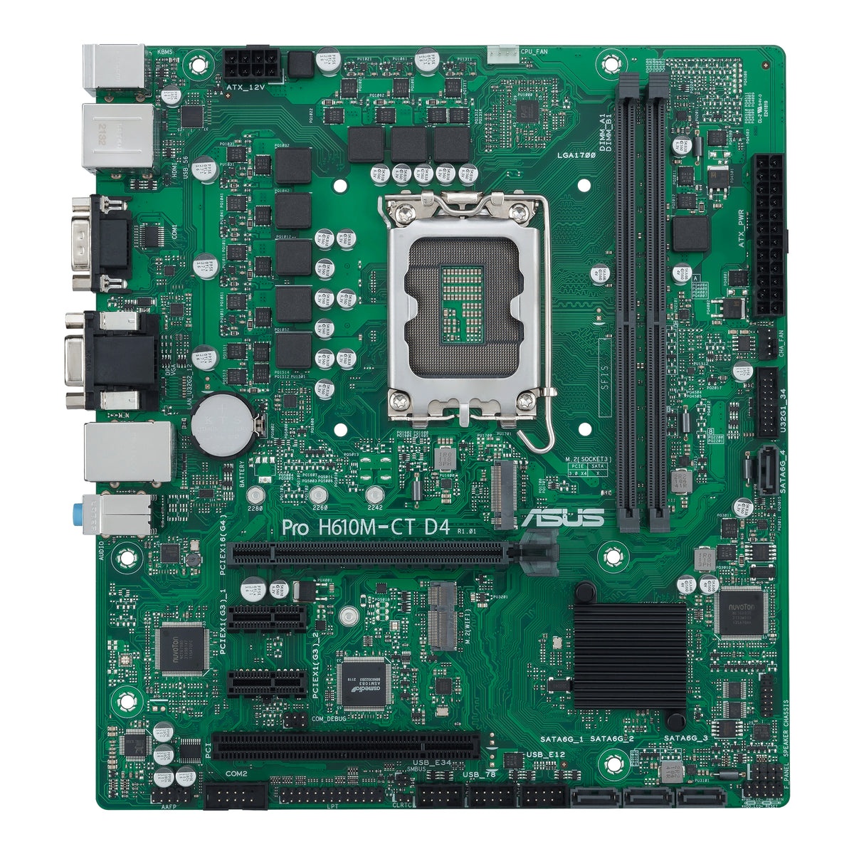 ASUS PRO H610M-CT D4-CSM – Mainboard – LGA 1700, Intel H610, DDR4, für Intel Celeron, Core i3, Core i5 und andere