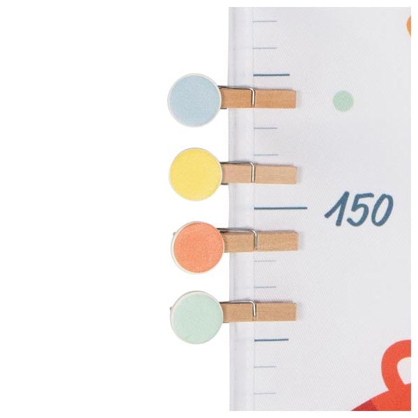 Goki Messlatte Tierfreunde – für 70–160 cm – Textil & Holz, mehrfarbig