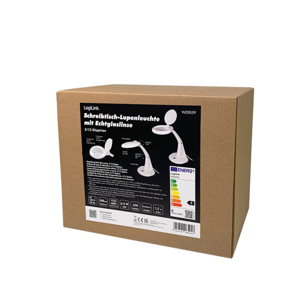 LogiLink Lupenleuchte WZ0059 – 1,75× (Spot 4×), mit LED, AC 230 V, weiss