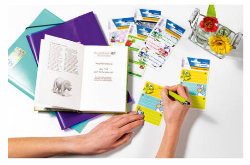 HERMA Vario Schuletiketten – Motiv Heimatvögel – 35×76 mm, Abgerundete Ecken, 9 Stk, 3 Bogen, Papier