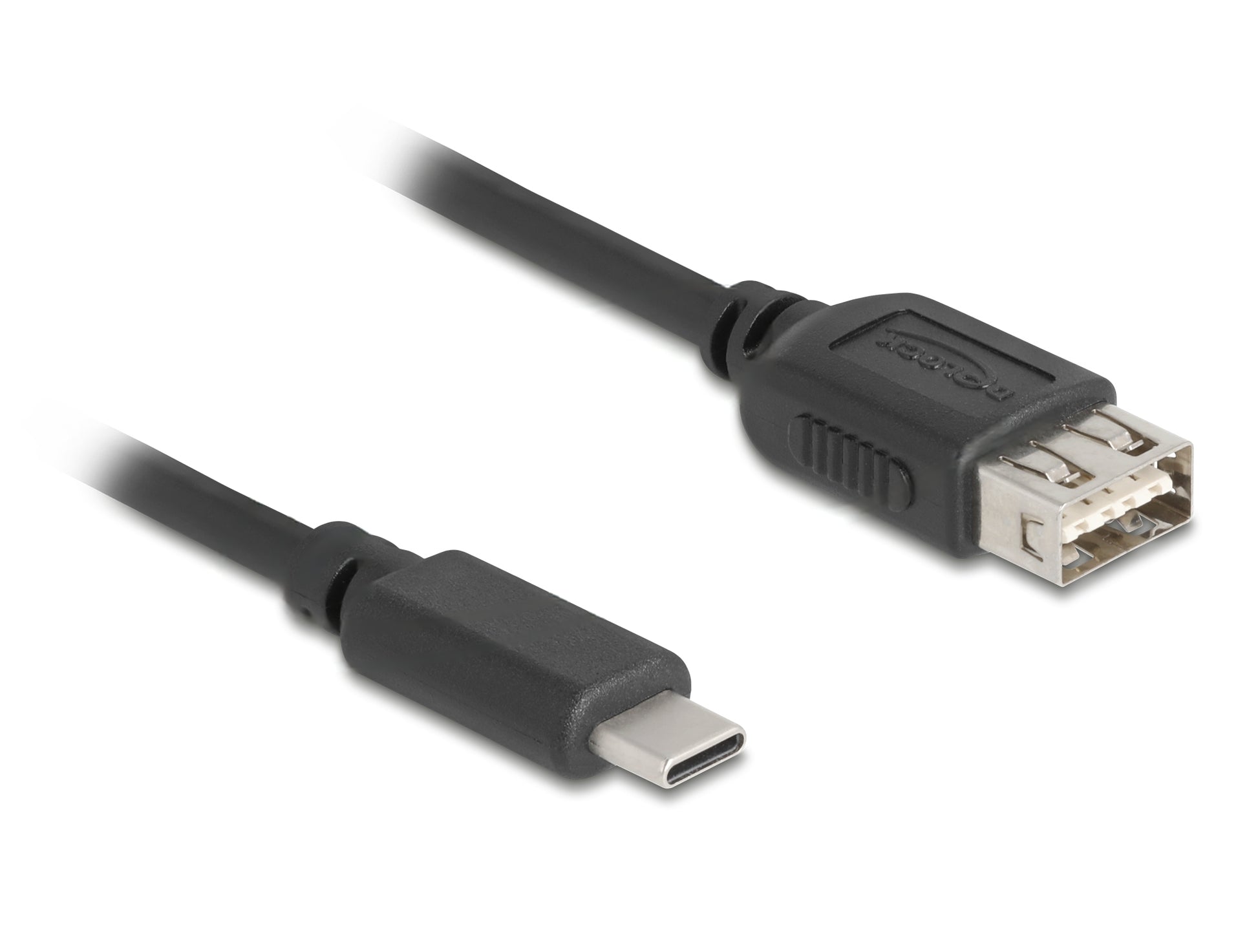 DeLOCK USB-C auf USB-A Kabel – USB 2.0 (480 Mbit/s) – 3 m – Goldstecker – Schwarz