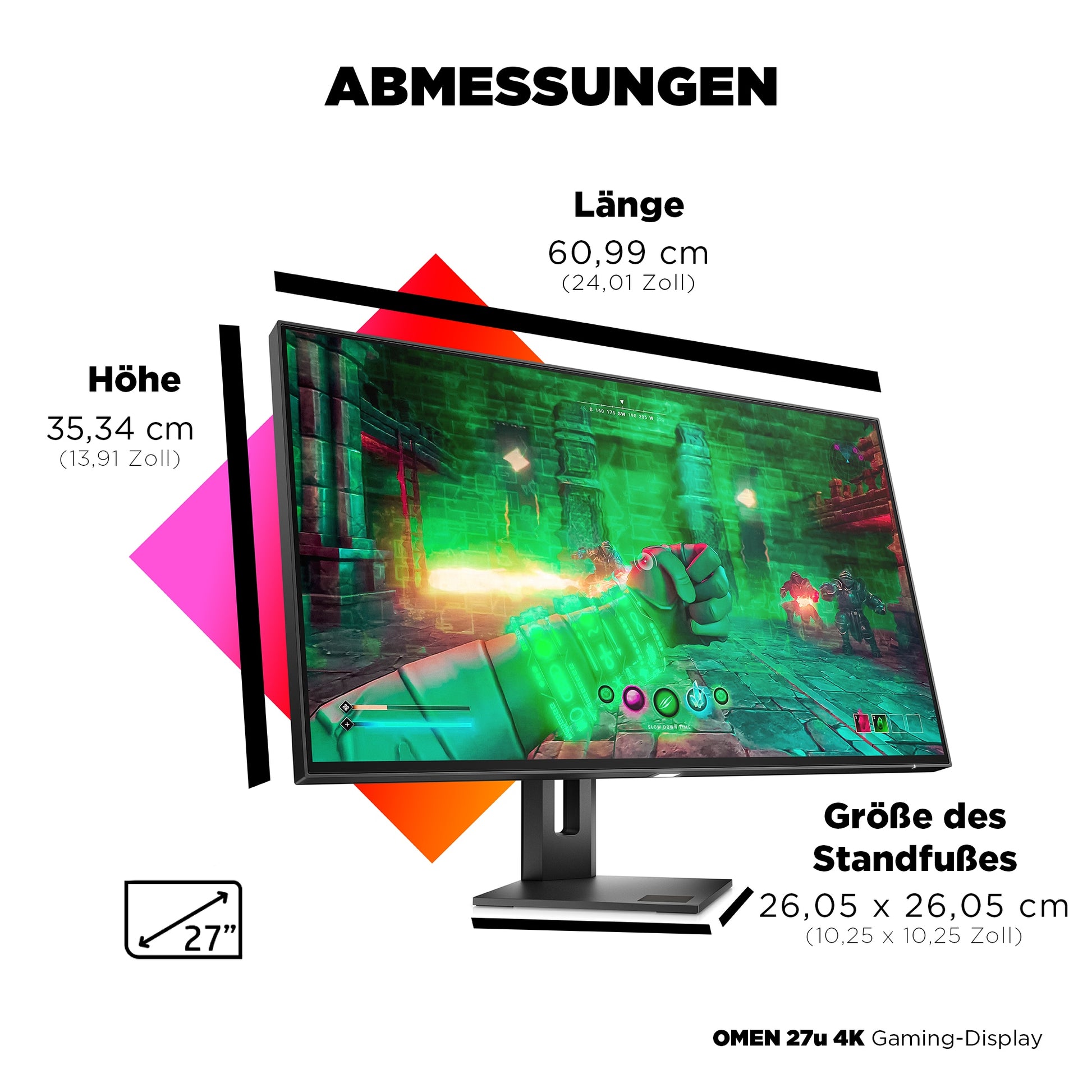 HP OMEN 27u – 27", 3840 × 2160 (4K), IPS, 144 Hz, DisplayHDR 400