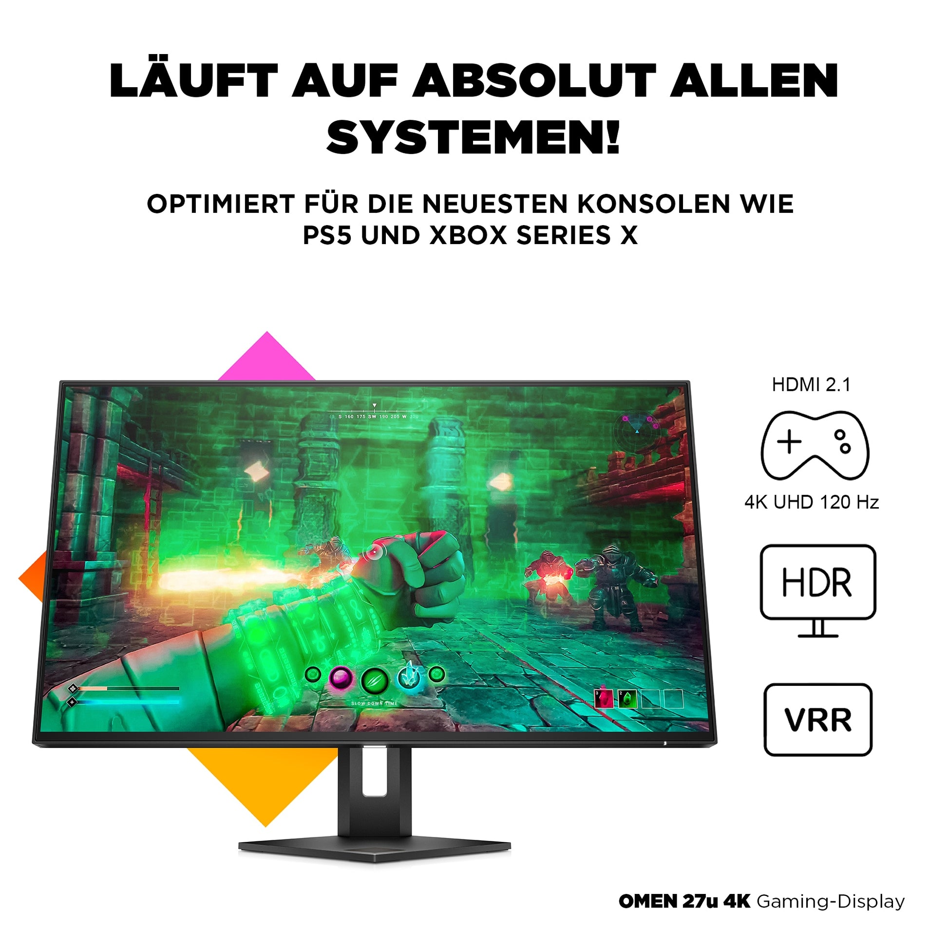 HP OMEN 27u – 27", 3840 × 2160 (4K), IPS, 144 Hz, DisplayHDR 400
