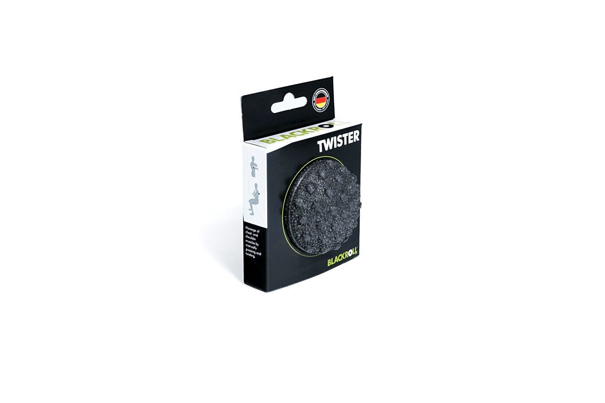 Blackroll Massagerolle Twister – hart – Ø 7 cm × 5 cm, schwarz, Schaum
