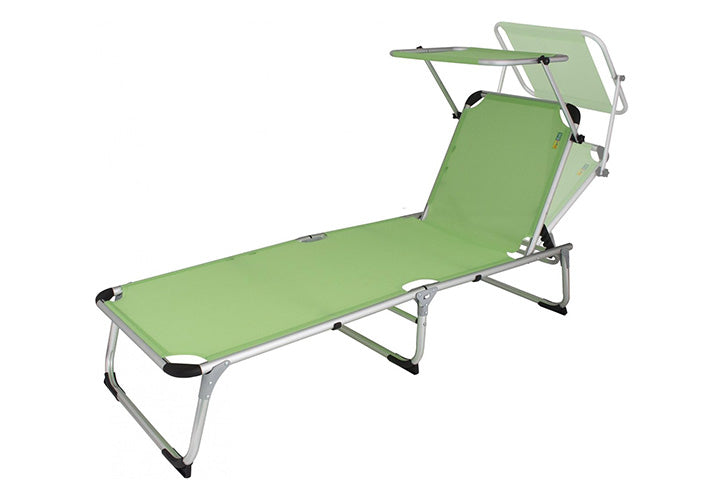 Eurotrail Liegestuhl Pebble Beach, 188 × 57 × 30 cm, 120 kg – Limette, Textonile