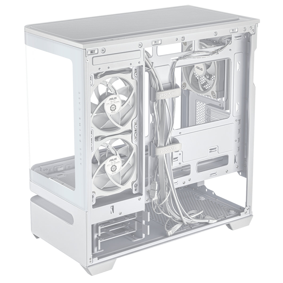 ASUS AP202 PRIME TG – PC-Gehäuse – Mid-Tower, für Micro-ATX, Mini-ITX, 6 Lüfterplätze, Schwarz, Hartglas