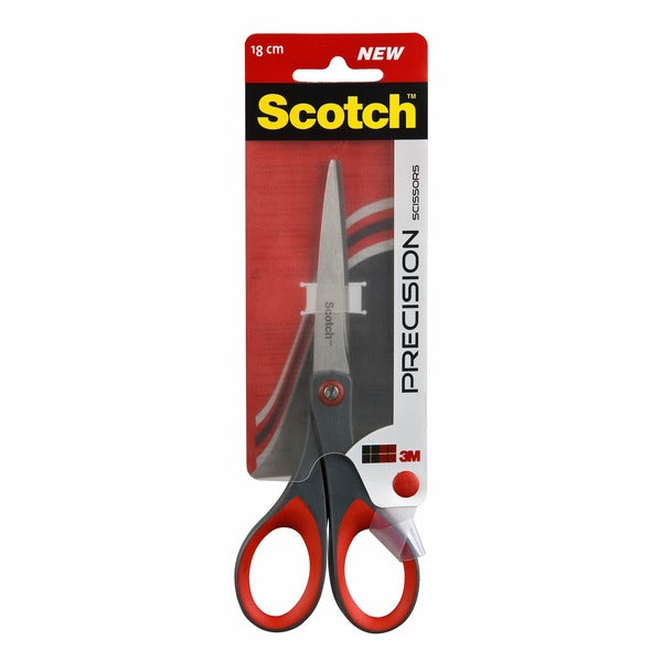 Scotch Universalschere – 18,0 cm, Edelstahl, für Rechts- und Linkshänder, spitz, Kunststoff, rot