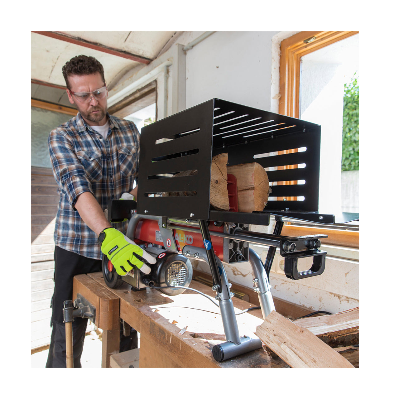 AL-KO LSH 370/4 Elektrischer Holzspalter – 1500 W – 37 cm, Ø 250 mm – 4 t