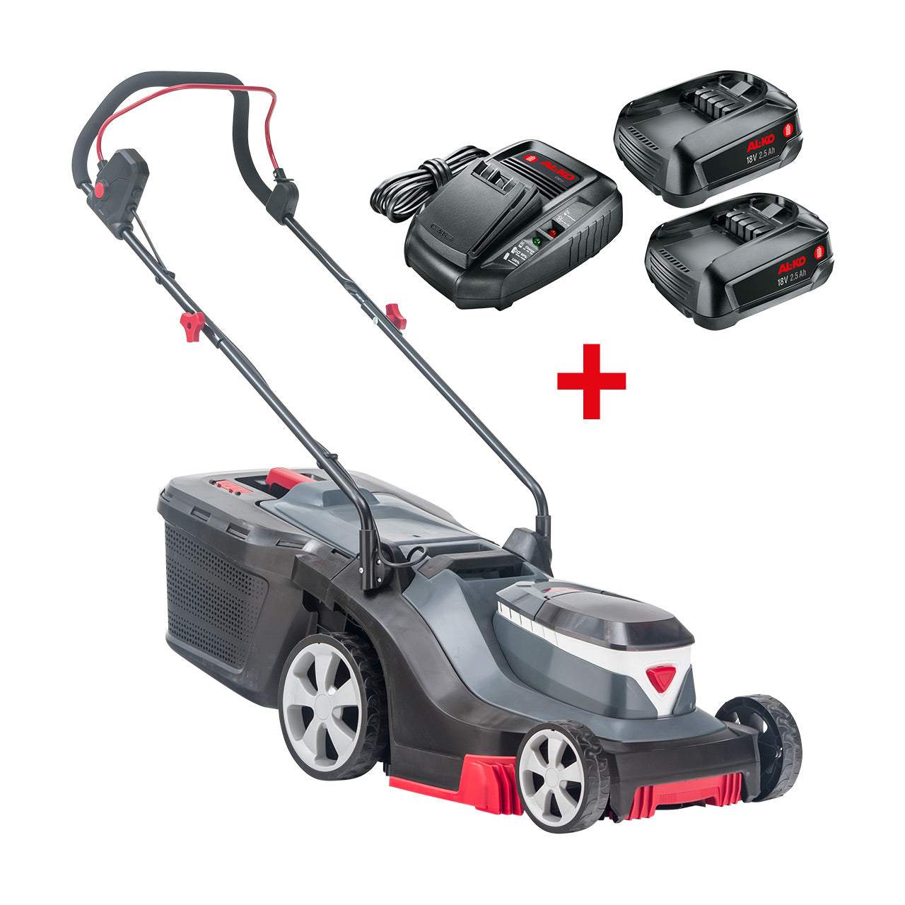 AL-KO Rasenmäher 3.22 Li Easy – 18 V, Schnittbreite 32 cm, Grasfang 35 l, 2 × Akku 2,5 Ah