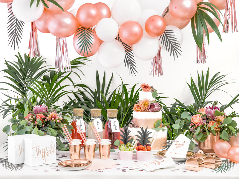 PartyDeco Teller, Papier/Karton – Ø 23 cm, Roségold – 6 Stk.