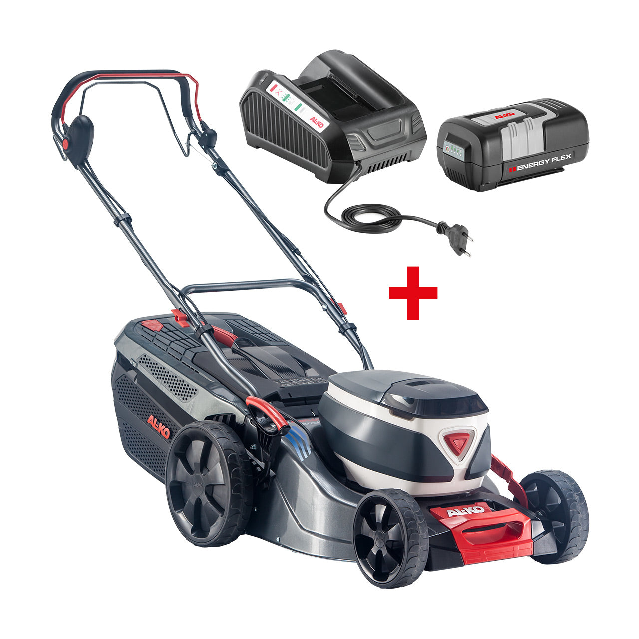 AL-KO Rasenmäher ENERGY FLEX 46.2 – Schnittbreite 46 cm, Grasfangvolumen 70 l, 36 V Akku
