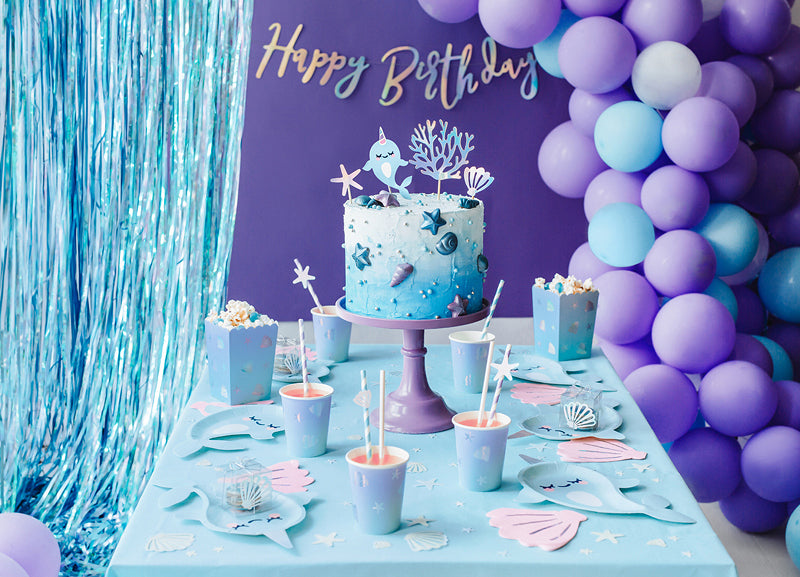PartyDeco Party-Piekser Narwal – mehrfarbig – 10–15,5 cm – 4 Stk