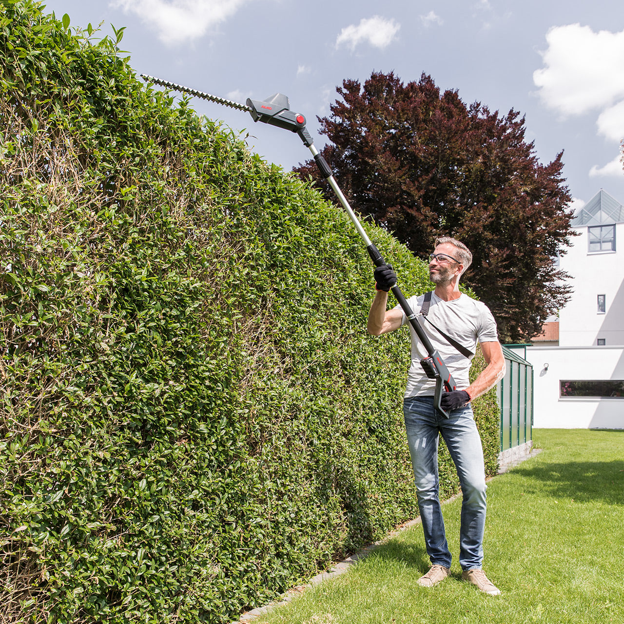 AL-KO HTA 1845 Akku-Hochheckenschere – 18 V – 45 cm Schnittlänge – Solo – POWER FOR ALL