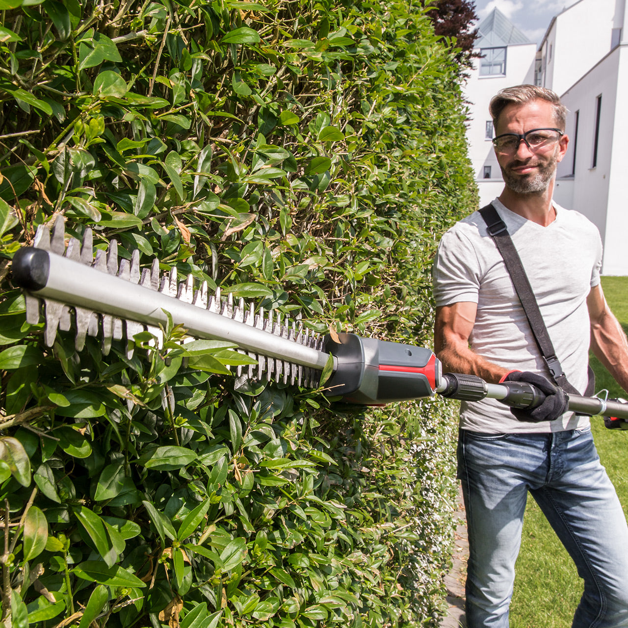AL-KO HTA 1845 Akku-Hochheckenschere – 18 V – 45 cm Schnittlänge – Solo – POWER FOR ALL