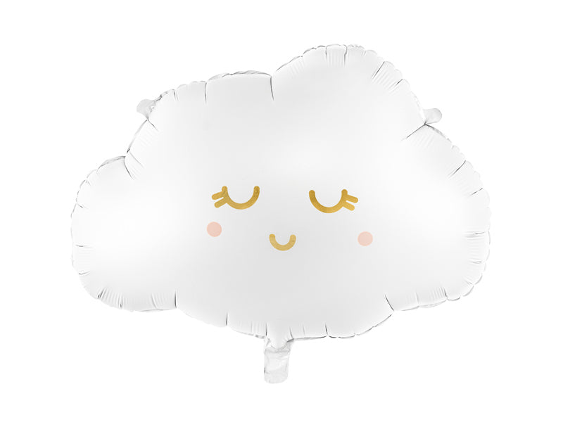 PartyDeco Folienballon Wolke – Weiss – 51 × 35,5 cm – 1 Stk
