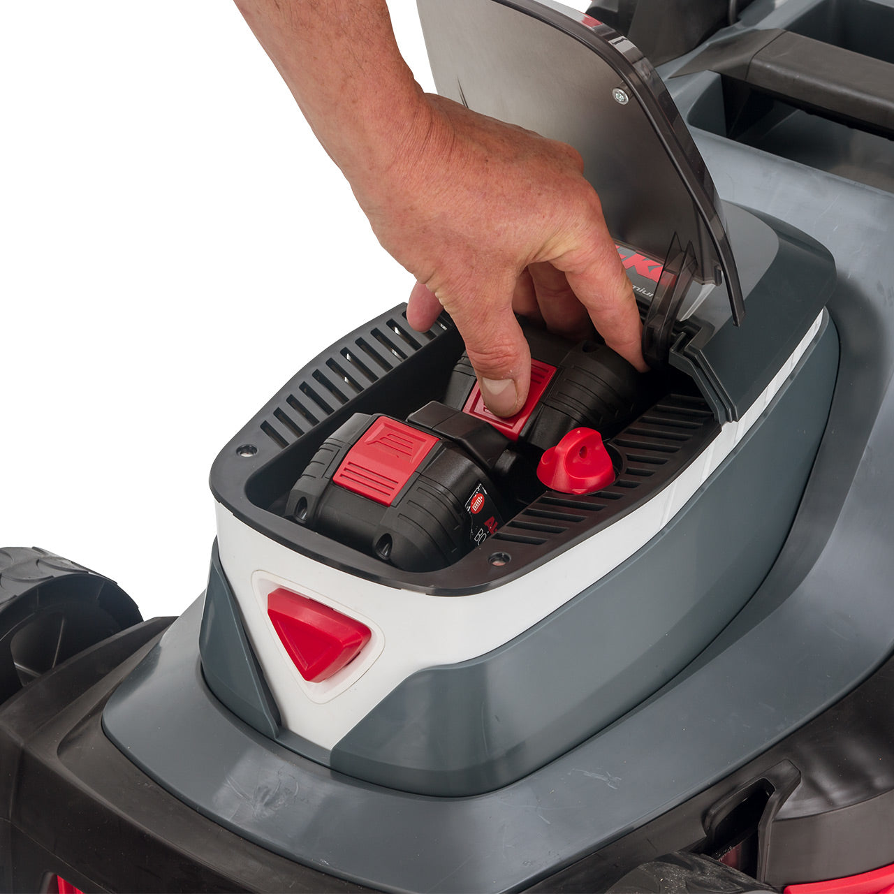 AL-KO Akku-Rasenmäher 382 Li Premium – 18 V, Schnittbreite 38 cm, Grasfangkorb 45 l, inkl. 2 × 5 Ah Akku