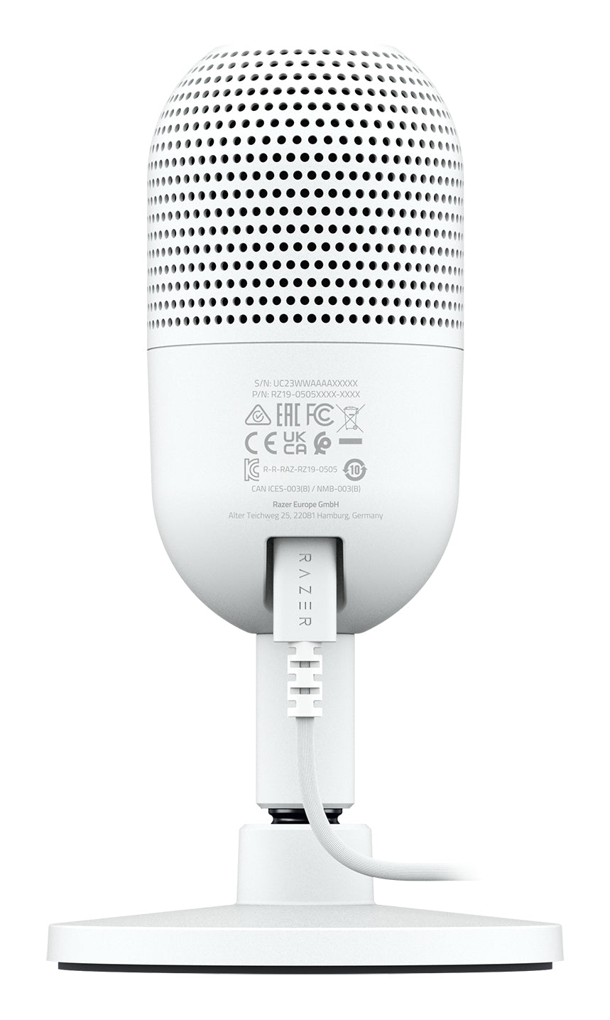 Razer Seiren V3 Mini – Tischmikrofon – USB-C, Superniere, 24 Bit/96 kHz – Weiss