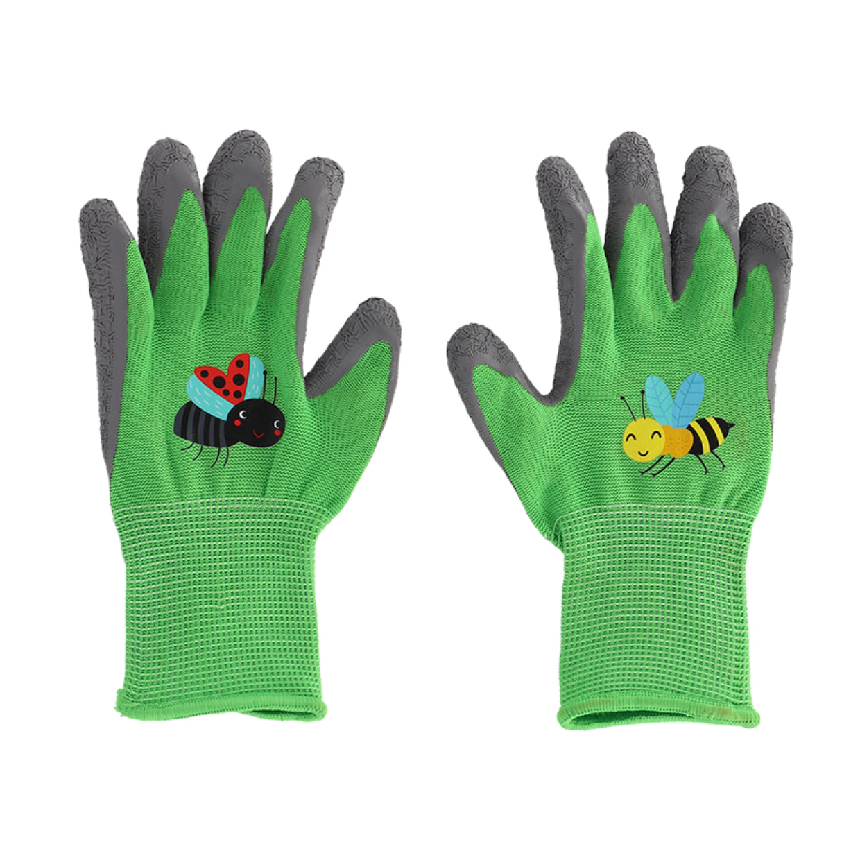 Esschert Design Arbeitshandschuhe – Kinder, 1 Stück – Polyester, Latex, Grün/Grau, Gartenhandschuhe