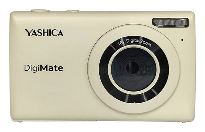 Yashica DigiMate 100 – Kompaktkamera, 64 MP, 4K, 18× optischer Zoom, Beige