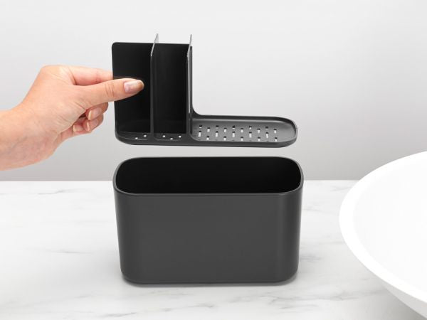 Brabantia Aufbewahrungsbox ReNew – 19,7×9,8×11 cm, Kunststoff, freistehend, Dunkelgrau