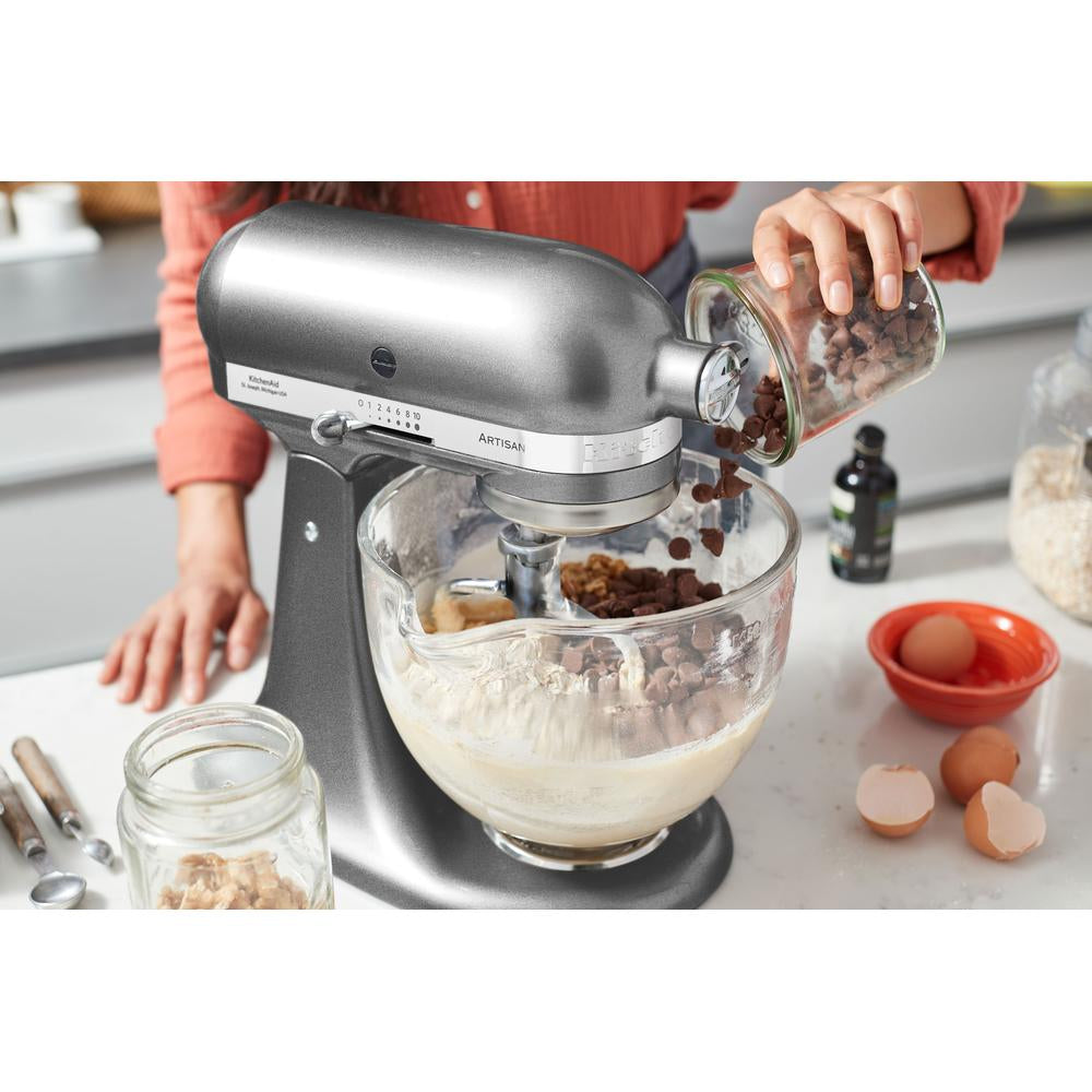 KitchenAid Artisan Standmixer 5KSM185PS – 4,8 l, 300 W, 10 Geschwindigkeiten, Planetenrotation – Silber