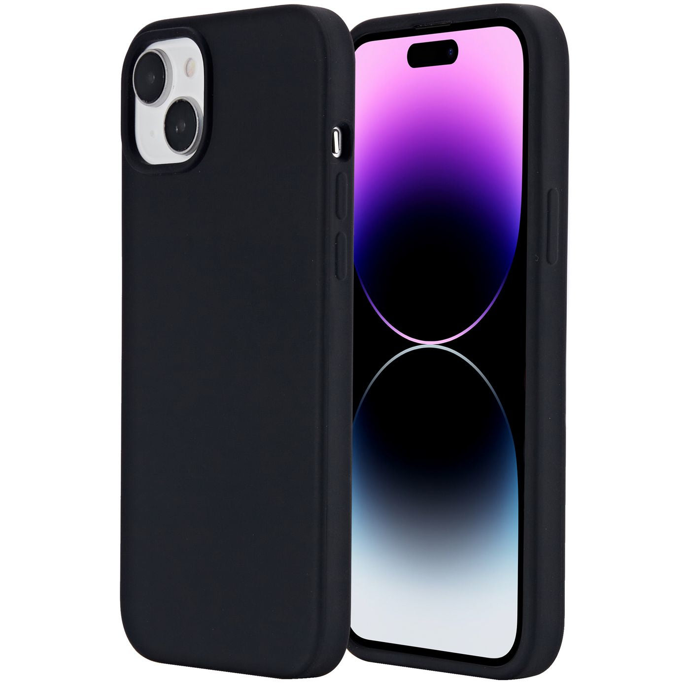eSTUFF INFINITE ROME Backcover – für Apple iPhone 15 Plus, Mikrofaser+PC+Silikon, schwarz, GRS-zertifiziert