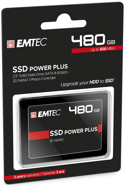 Emtec X150 Intern (ECSSD480GX150) – 480 GB, 2,5" SATA III, 520/500 MB/s, für PC
