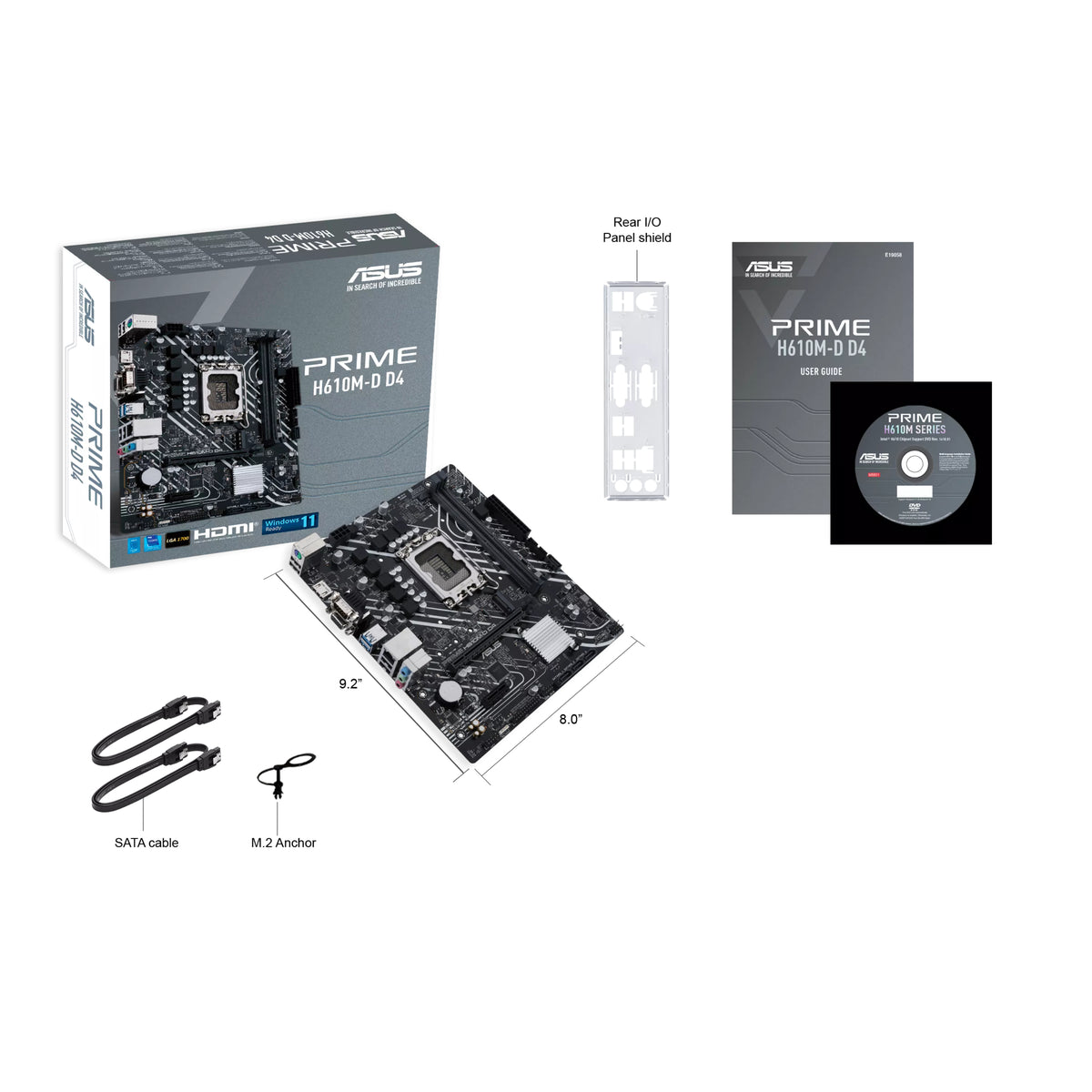 ASUS PRIME H610M-D D4 – Mainboard – LGA 1700, Intel H610, mATX, DDR4
