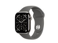 Apple Watch Series 11 42 mm GPS + Cellular – Titan, Sportarmband, Steingrau, M/L, 50 m, für iPhone