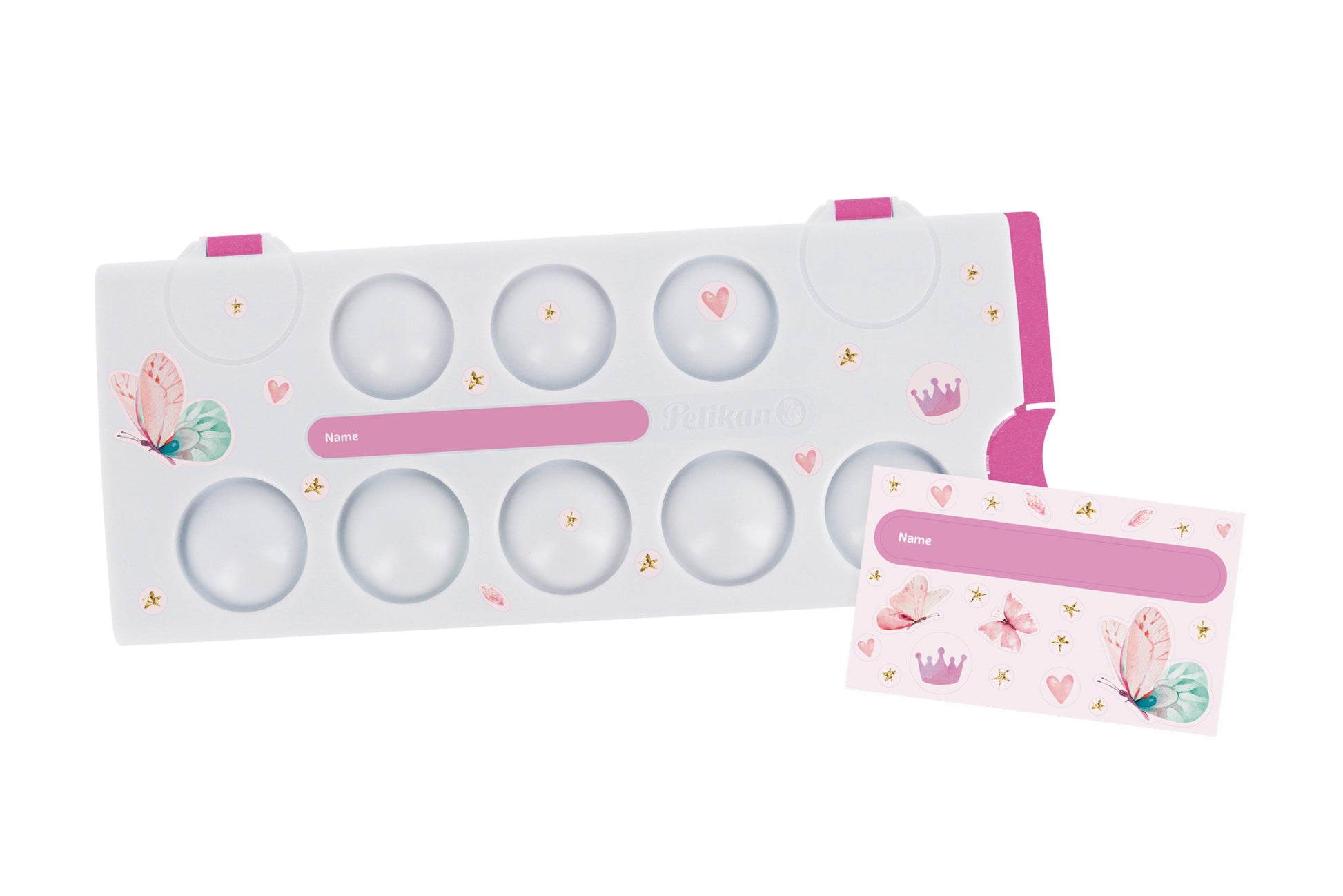 Pelikan K/12 Pink Deckfarbkasten – Glitzer – 12 Farben (inkl. Deckweiss)