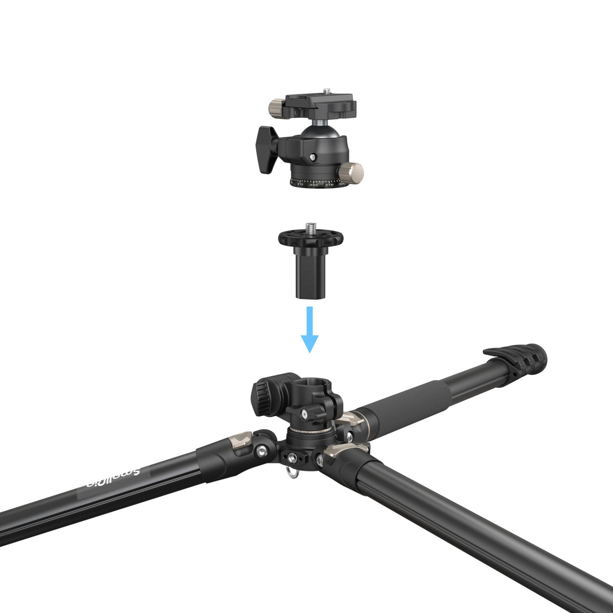SmallRig 4288 Dreibeinstativ – bis 185 cm, Traglast 15 kg, 1/4" Gewinde – Schwarz