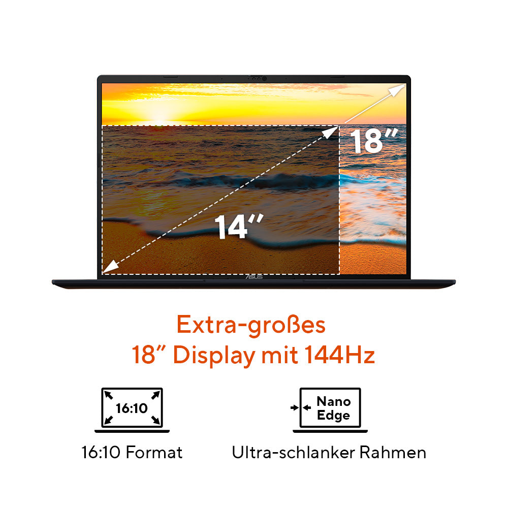 ASUS Vivobook 18 M1807HA-S8026W – 18" WUXGA, Ryzen 7 260, 16 GB, 512 GB SSD, Win 11 Home