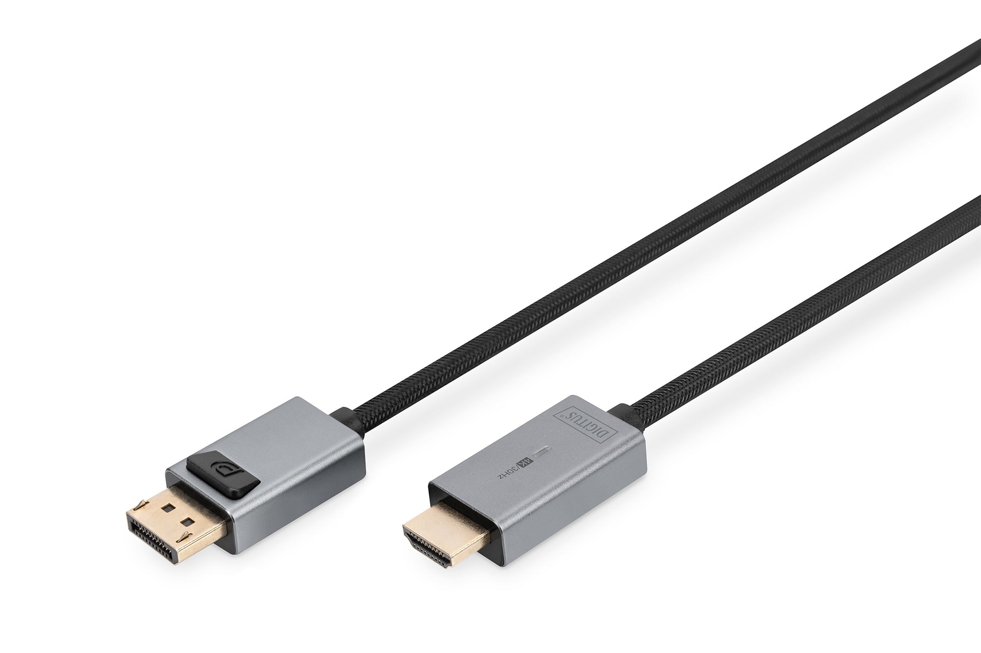 Digitus DisplayPort (Stecker) auf HDMI (Stecker) Adapter, DP 1.2, HDMI 2.0, 1080p@30 Hz, 1,8 m