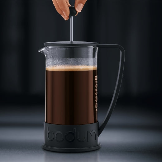 Bodum Brazil French Press Kaffeebereiter – 1 l, 8 Tassen, Schwarz/Transparent