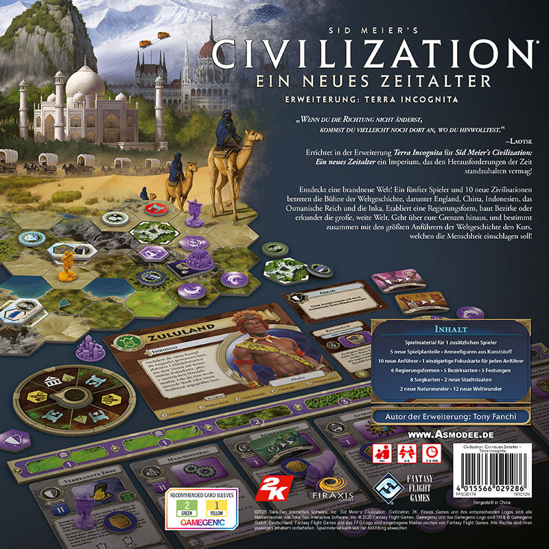Fantasy Flight Games Civilization Terra Incognita – Erweiterung, 2–5 Spieler, ab 14 Jahren, 120 Min., DE