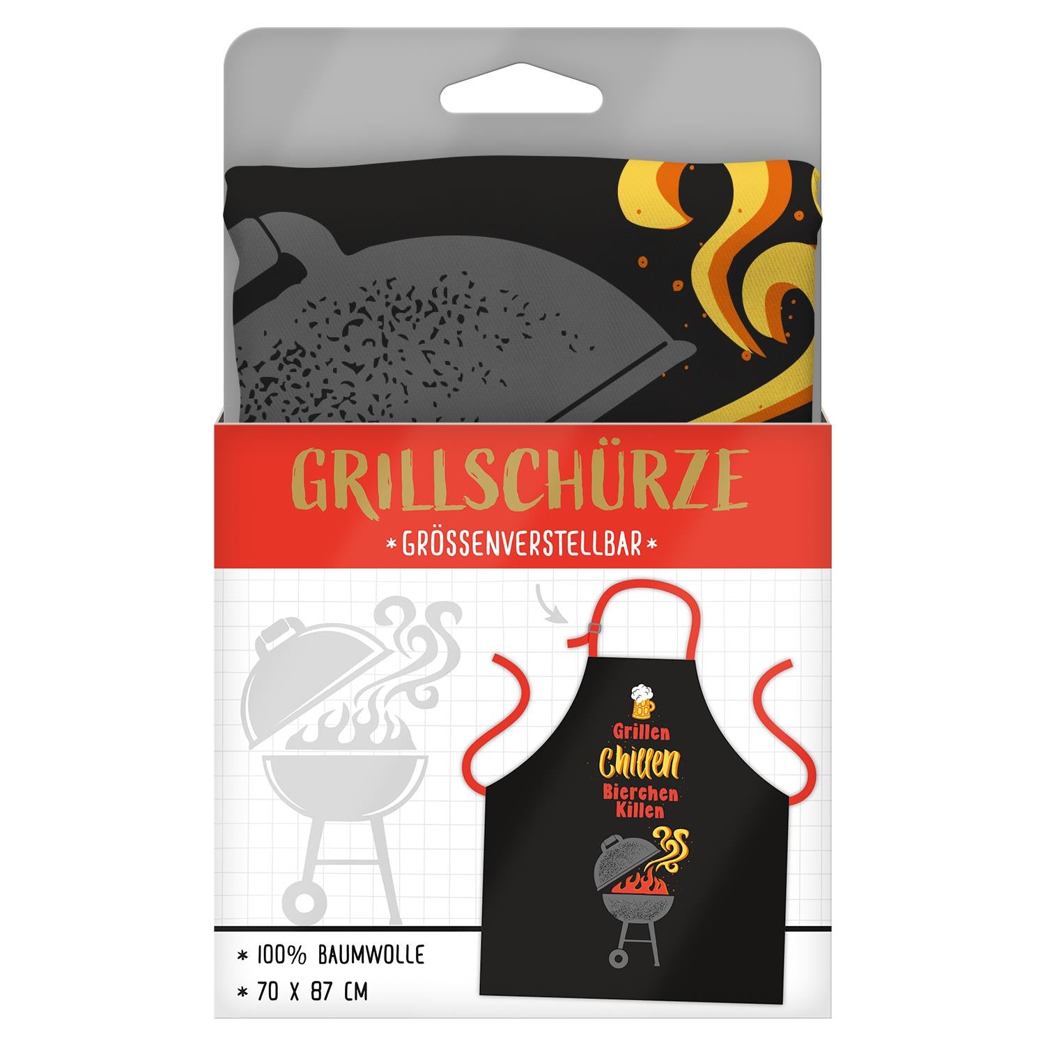 Sheepworld Schürze 70 × 0,2 × 87 cm, Baumwolle, Schwarz, mit Tasche