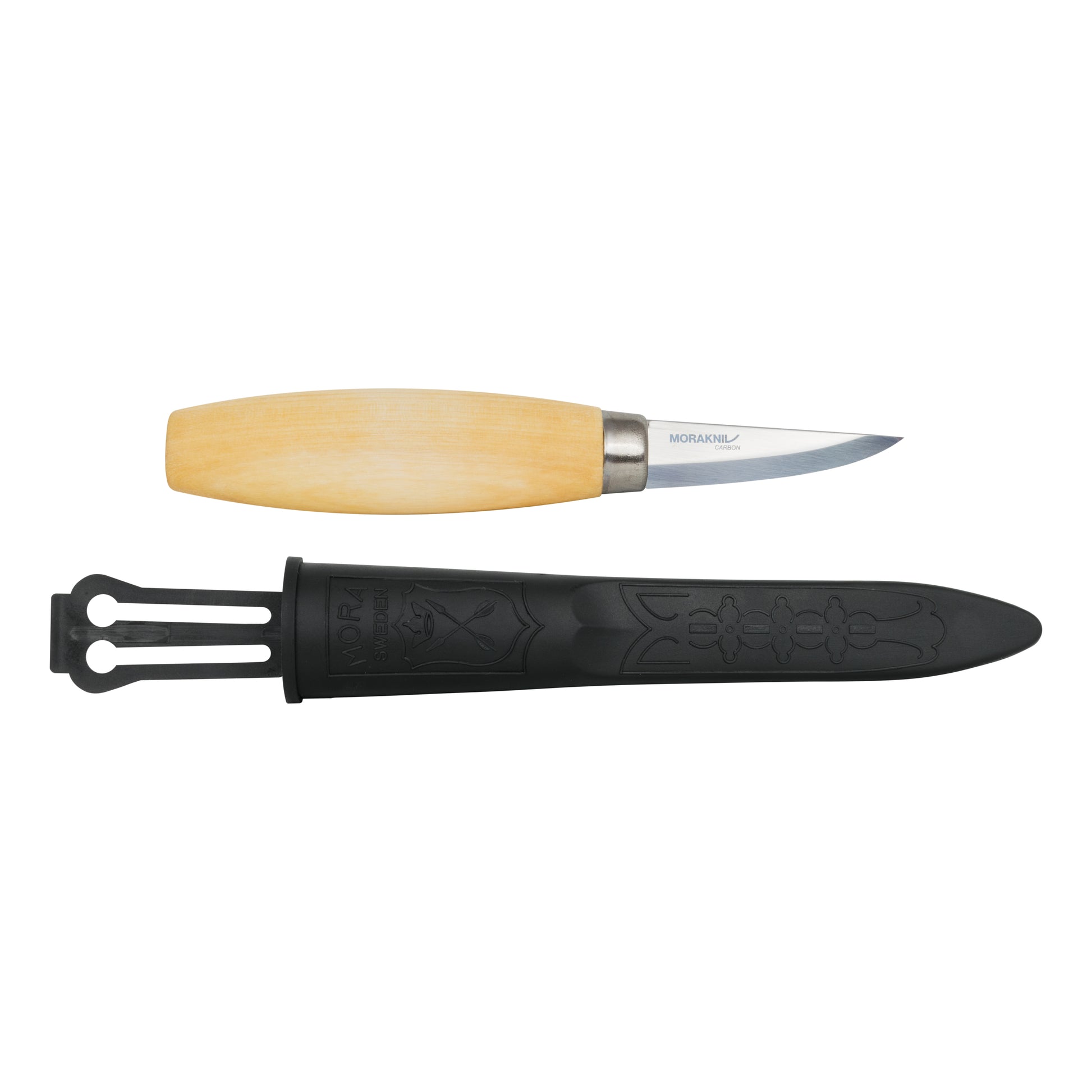 Morakniv Woodcarving 120 (C) – Tranchiermesser 60 mm, Holzgriff, mit Tragetasche, 1 Stk.